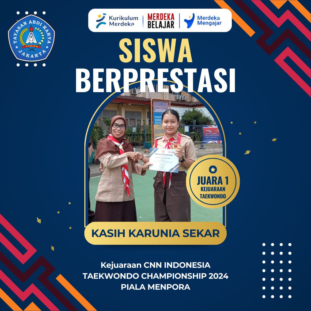 Juara 1 Kejuaraan Taekwondo CNN Indonesia Piala Menpora 2024 – SMP Yadika 11