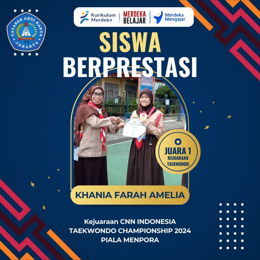 Juara 1 Kejuaraan Taekwondo CNN Indonesia Piala Menpora 2024 – SMP Yadika 11